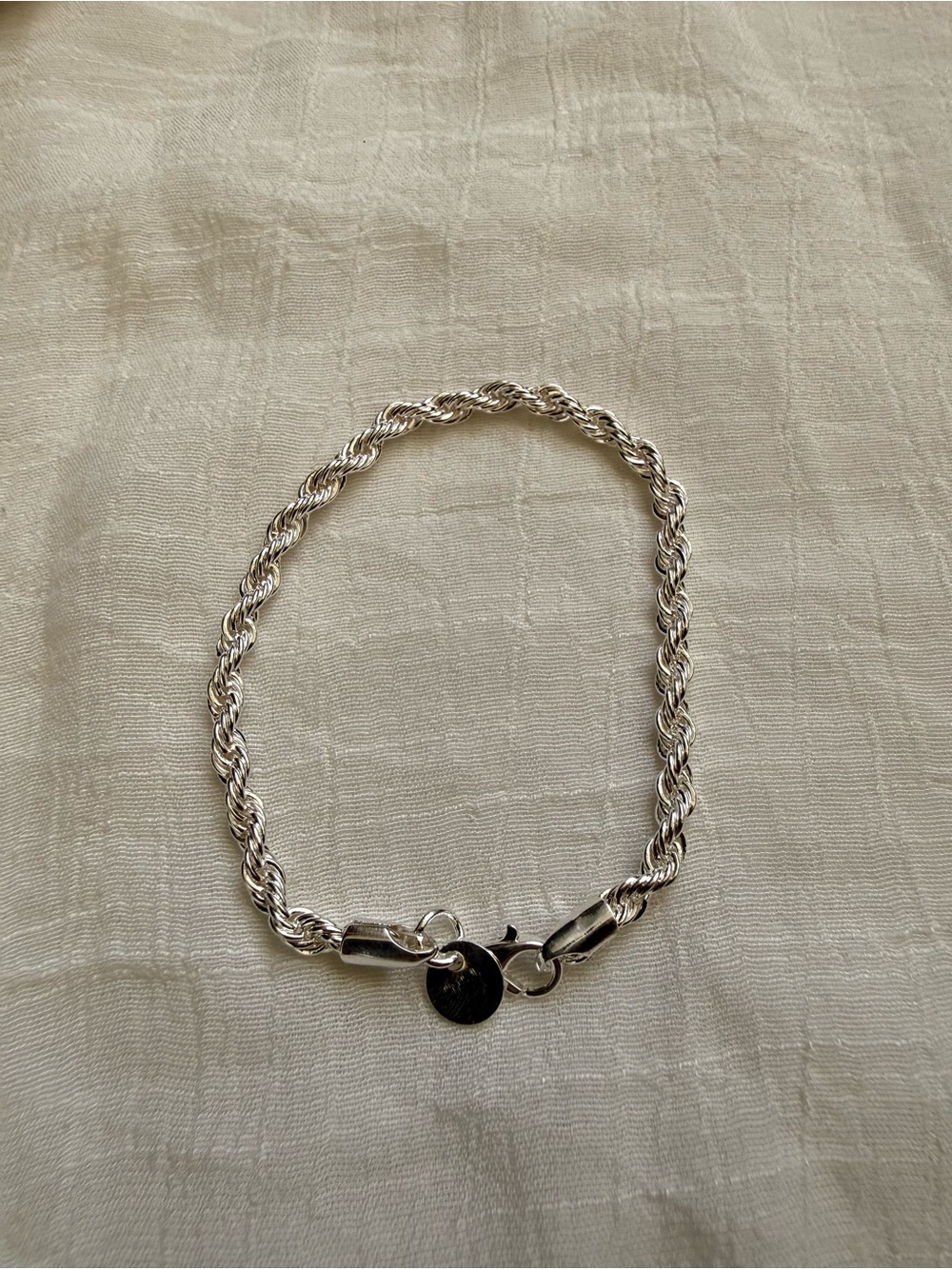 925 Sterling Silver Rope Chain Bracelet - Shiny Silver